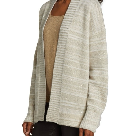 SOLD OUT Saks Fifth Avenue Cardigan Sweater with Shawl Collar and Ribbed Knit - Picture 3 of 12